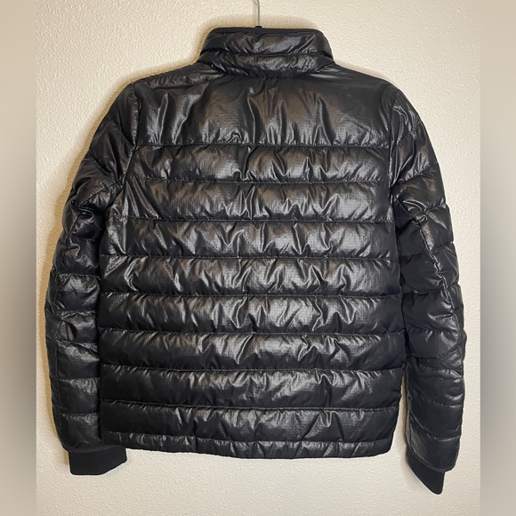 J. Crew Nylon Goose Down Puffer Jacket Black Full Zip Small Outdoor Granola Hike - Picture 8 of 10